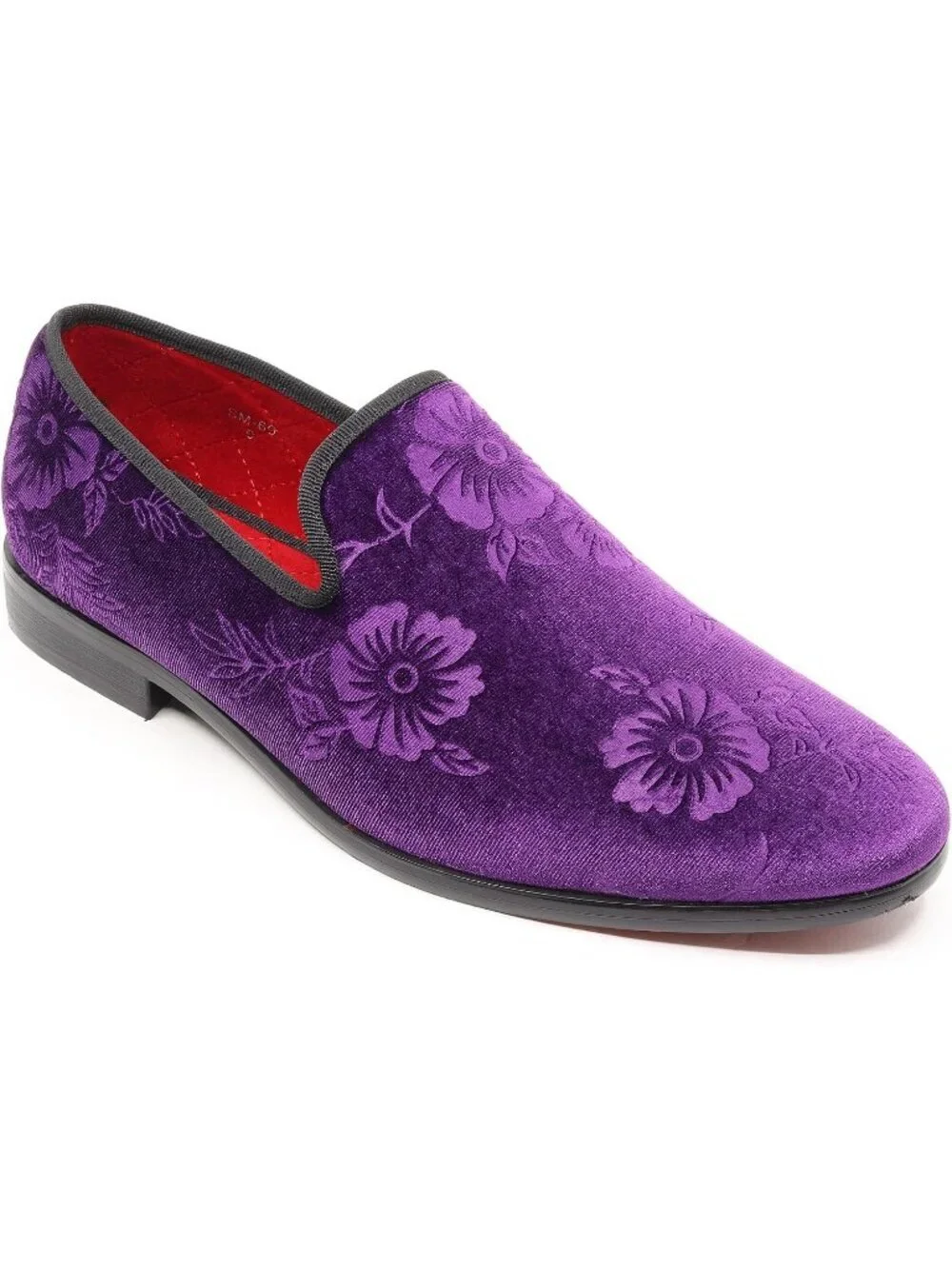 Metrocharm Men's Purple Floral Loafers Penny Slip On Tuxedo Fashion Shoes